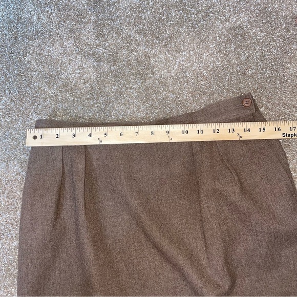 Pendleton brown Virgin Wool Skirt Straight Pencil Pockets Preppy Academia Tweed - Picture 7 of 10